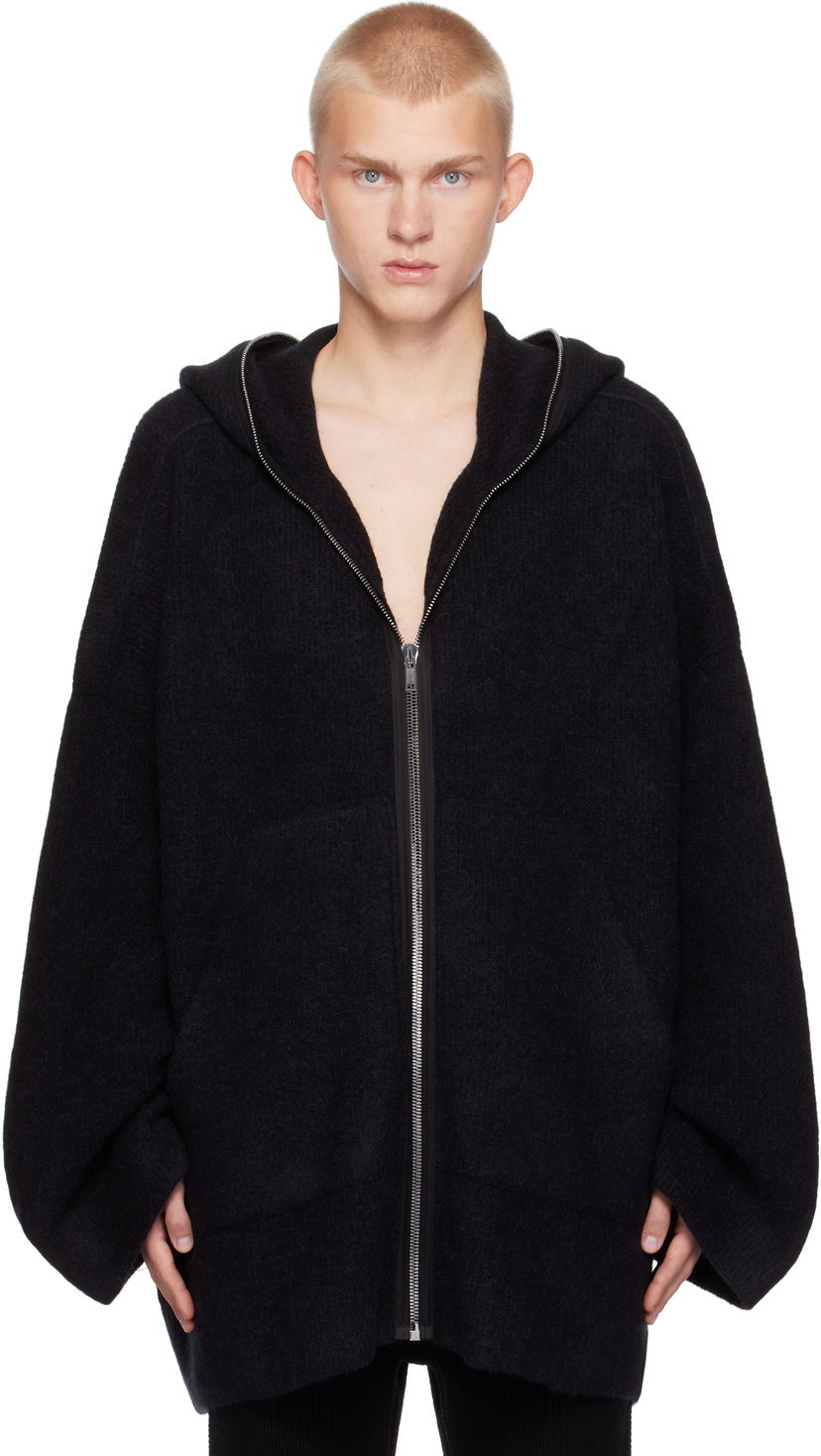 Dukserice Rick Owens Alpaca Knit Hoodie Crna | RR02D6689 KWP