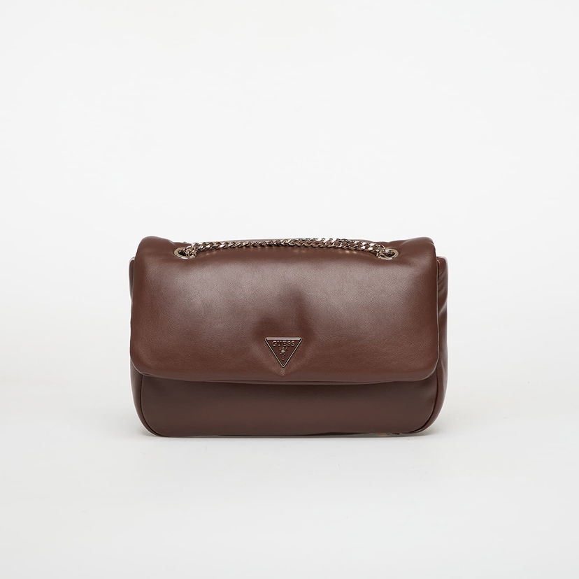 Torba za rame GUESS Padded Chain Strap Convertible Crossbody Flap Bag Sunetra Universal Smeđa | HWNG7534210-ESP