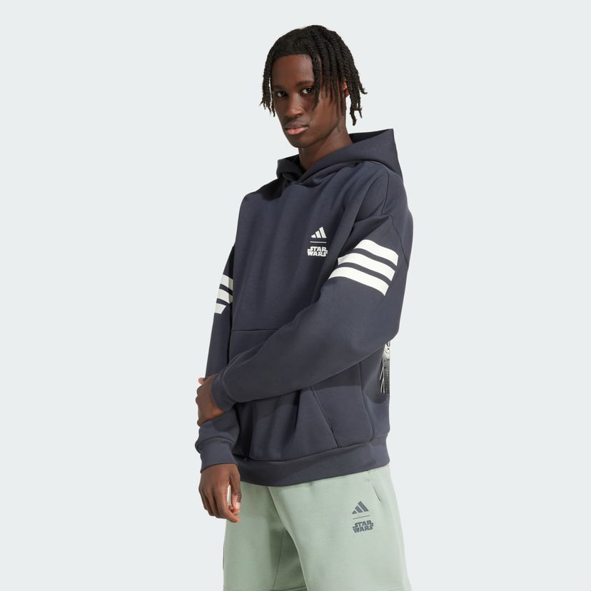 Dukserice adidas Performance Star Wars The Mandalorian™ Back Graphic Hoodie Tamnoplava | JI5720