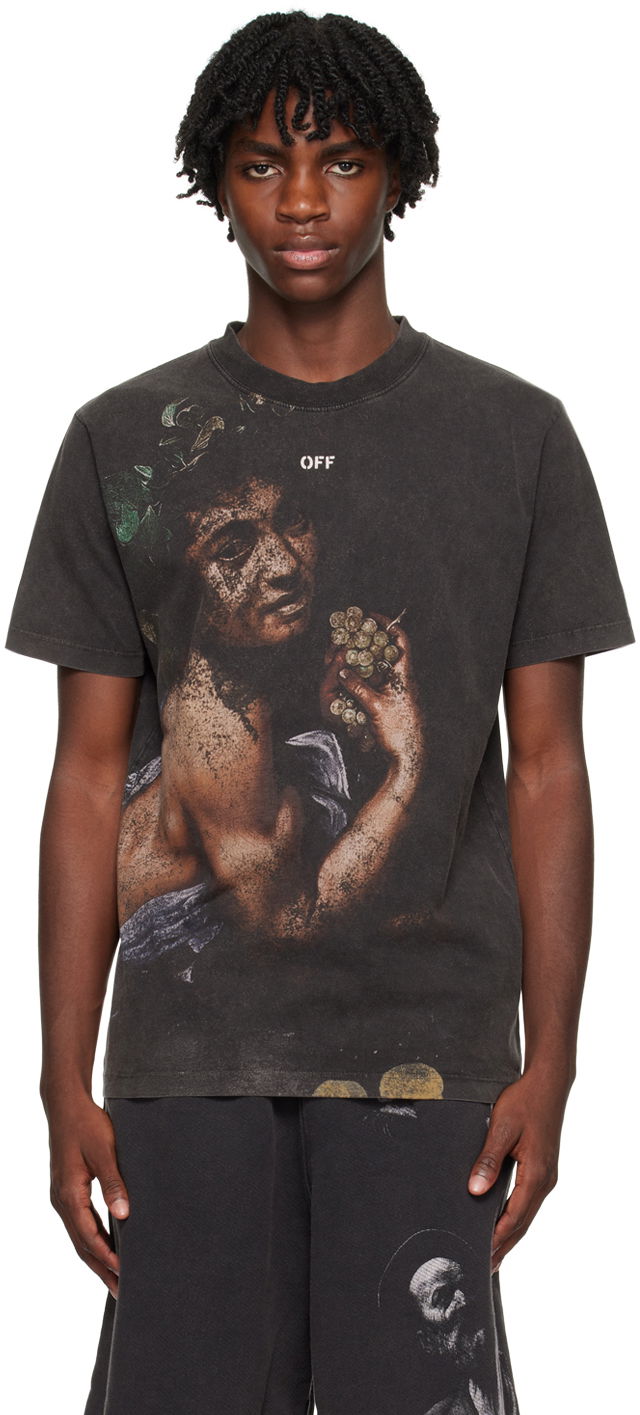 Majica kratkih rukava Off-White Black Bacchus T-Shirt Crna | OMAA027F23JER0051084