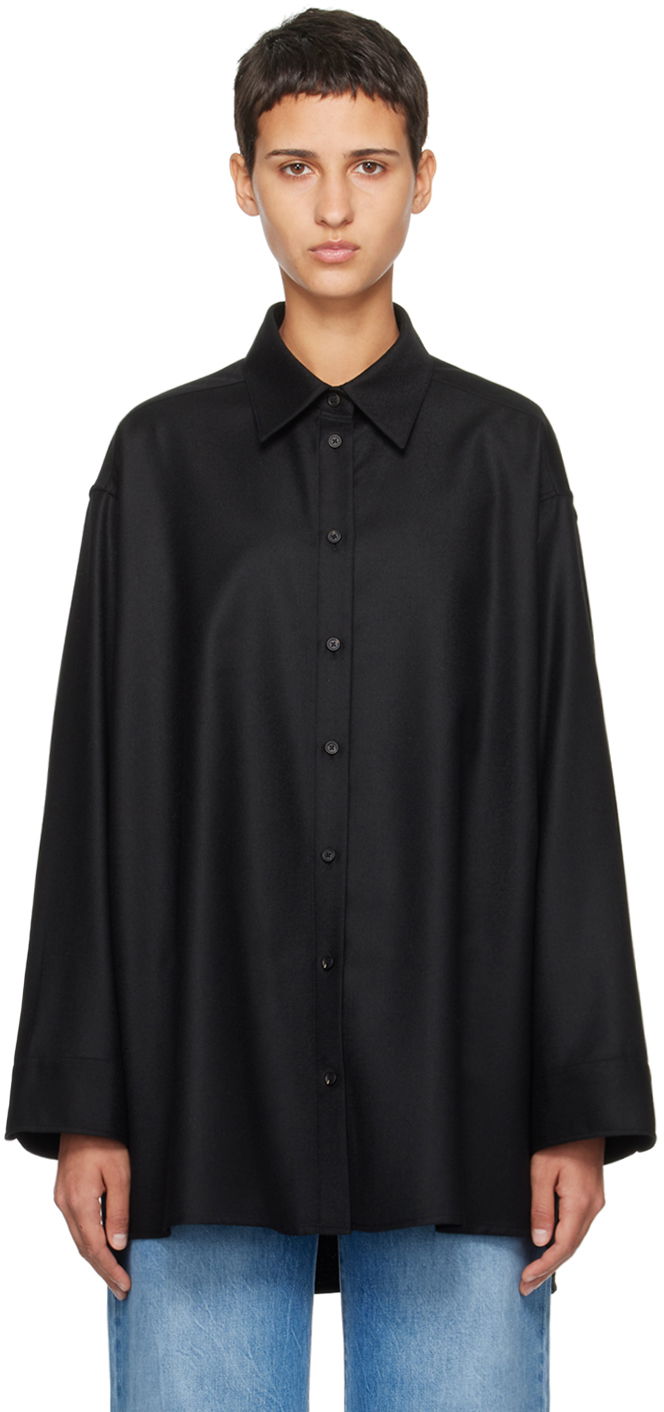 Košulja The Row Oversized Wool Shirt Crna | 5927-W2107