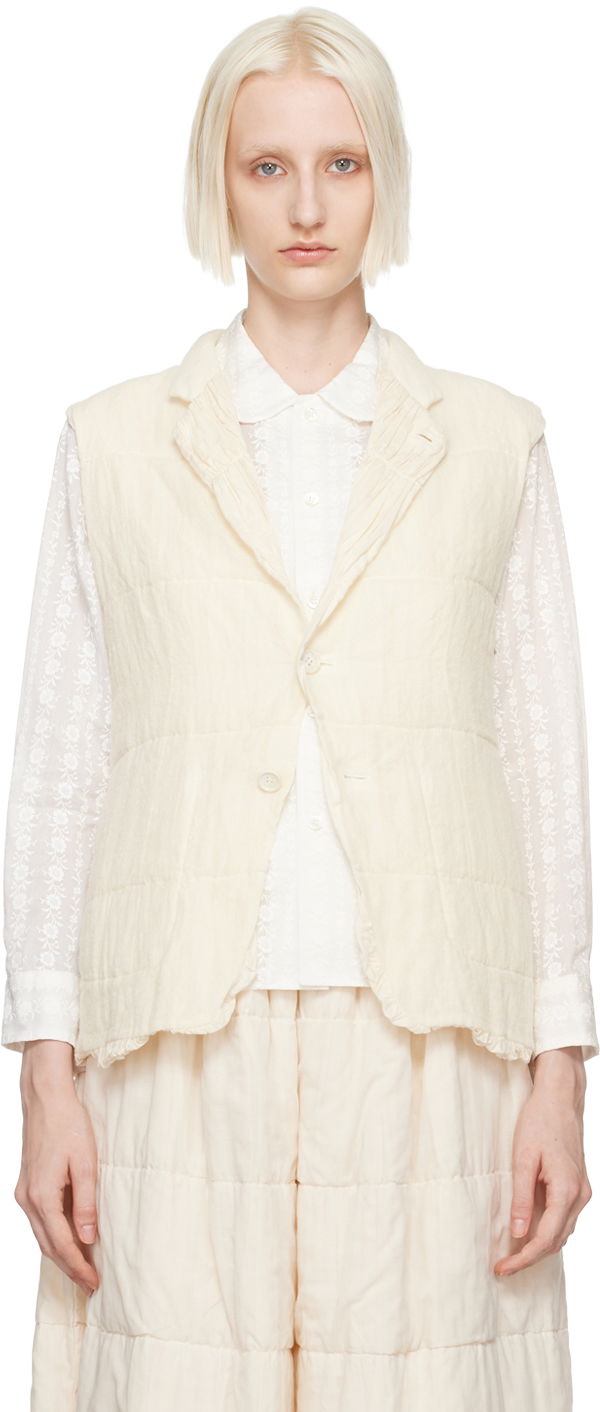 Prsluk Comme des Garçons Comme Des Garçons Notched Lapel Vest Bijela | TN-V001-051