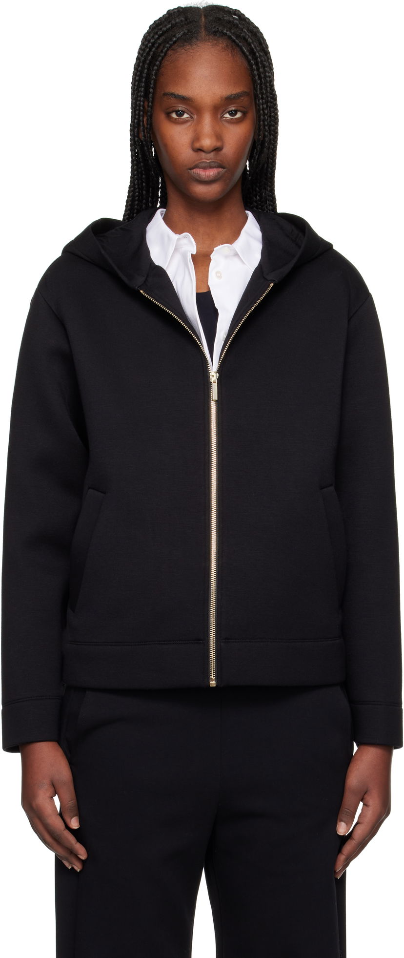 Dukserice Max Mara Max Mara Andorra Scuba Hoodie Crna | 2519911031600