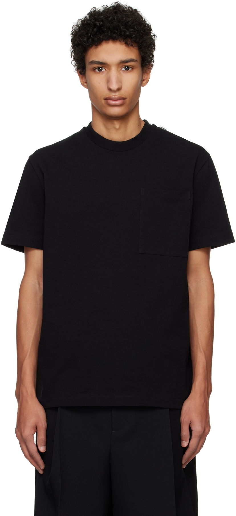 Majica kratkih rukava Jil Sander Jil Sander Logo Flag Pocket T-Shirt Crna | J22GC0197_J20256