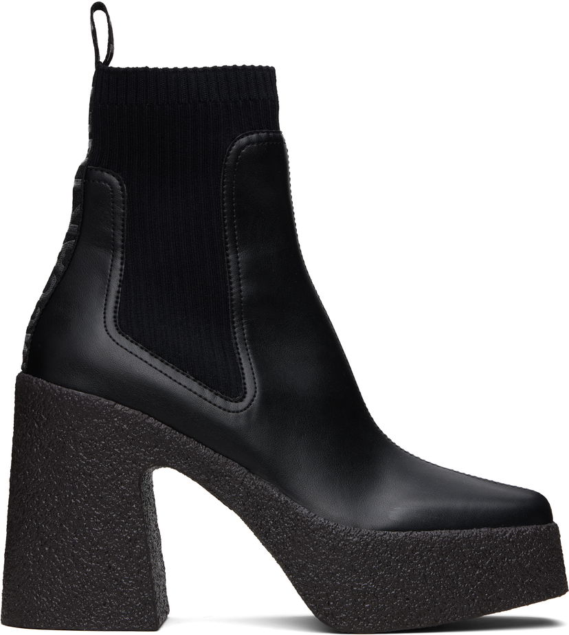 Čarape Stella McCartney Stella McCartney Skyla Heeled Sock Chelsea Boots Crna | 810440APADE0