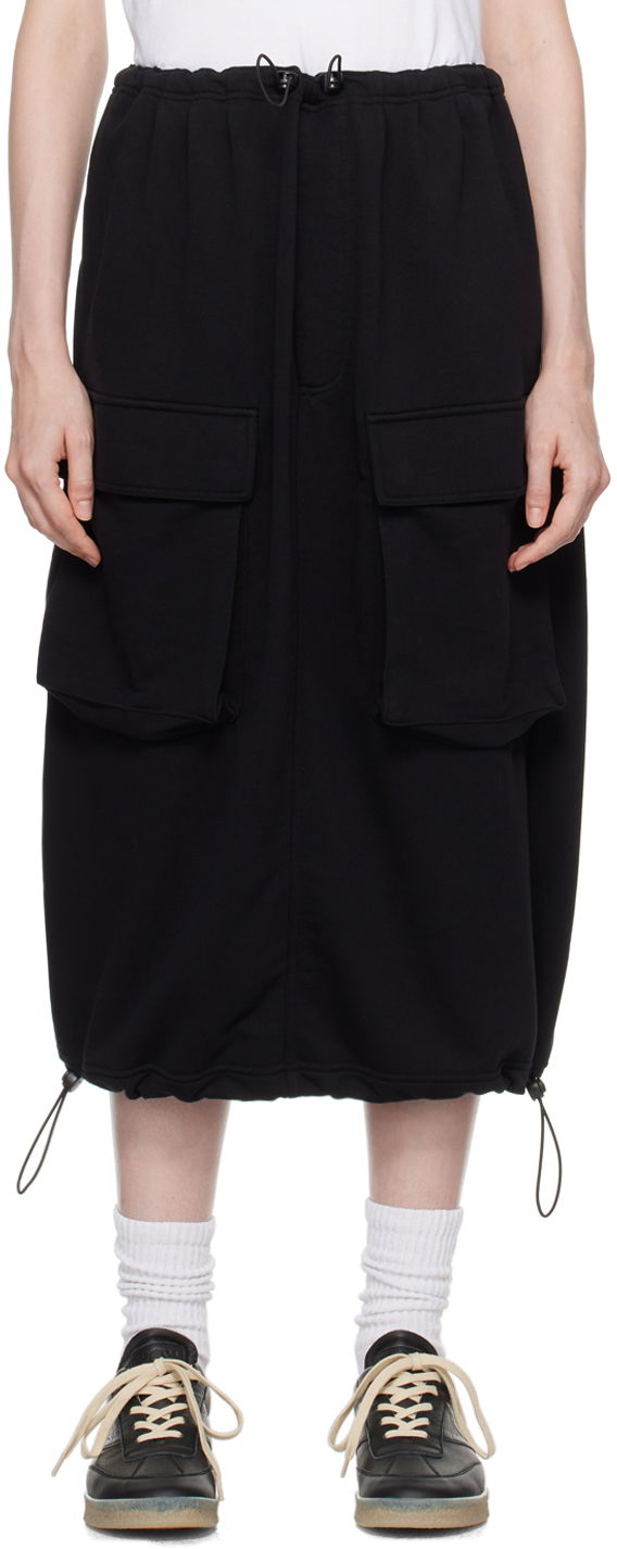 Suknja Maison Margiela MM6 Black Flap Pocket Midi Skirt Crna | S52MI0015 S25606