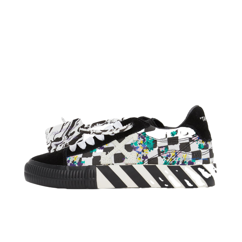 Tenisice i cipele Off-White Black & White Check Low Vulcanized Sneakers Crna | OWIA178S21FAB0018410