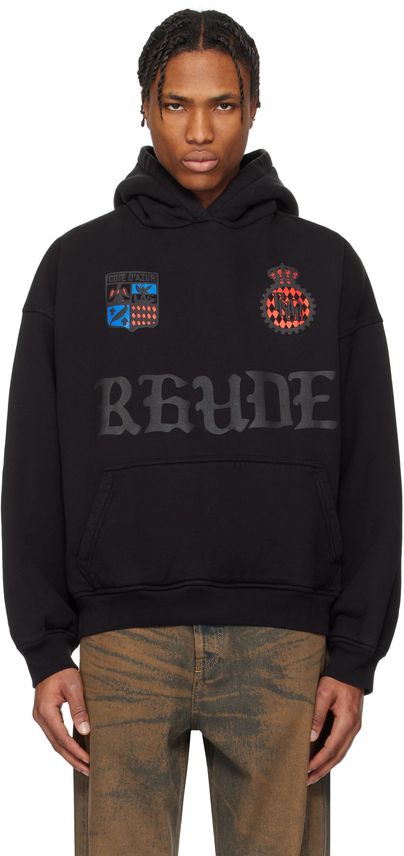 Dukserice Rhude Rhude Crest Oversized Hoodie Crna | RHPS25HO03012