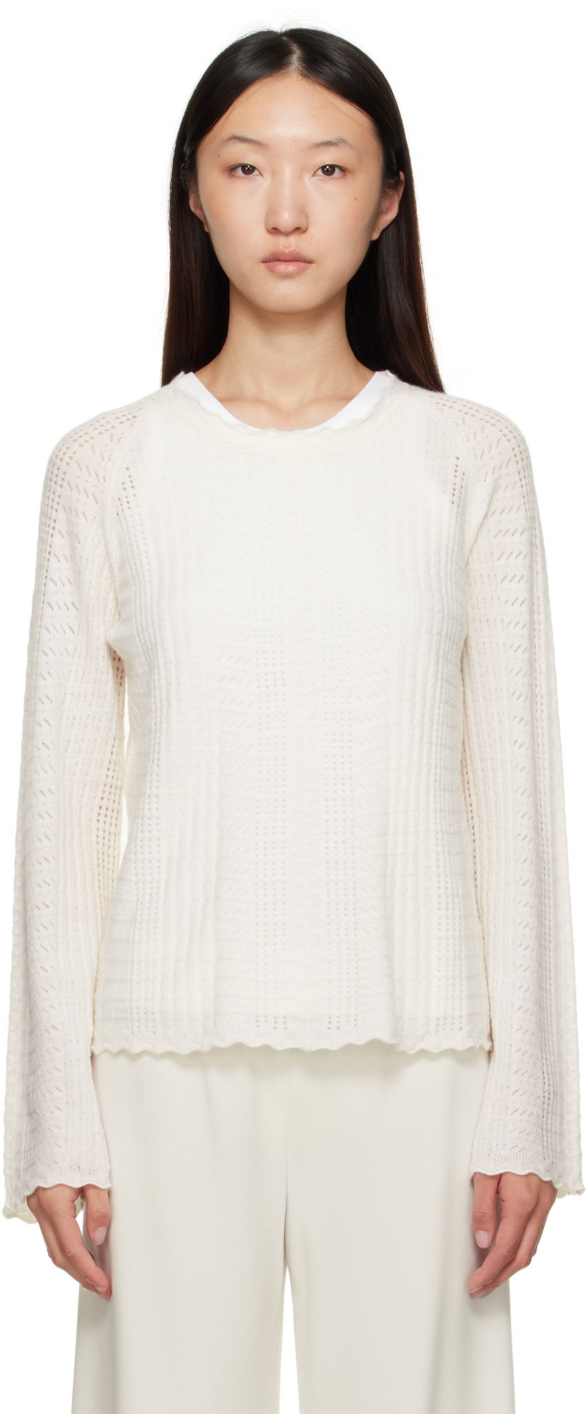 Džemper Loulou de Saison Loulou de Saison Greta Knit Sweater Bijela | GRETA