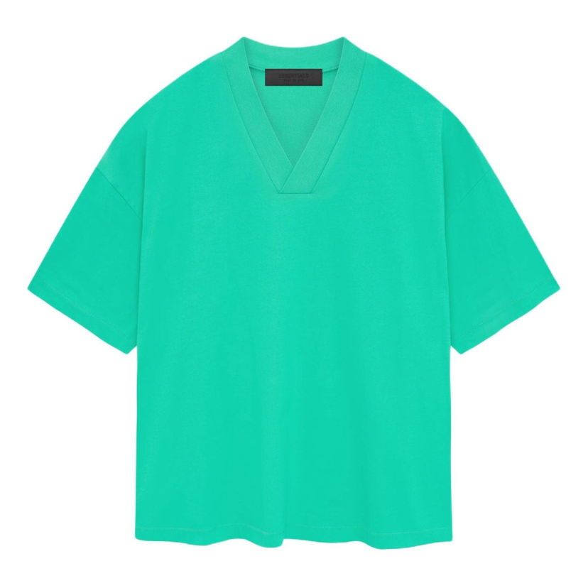 Majica kratkih rukava Fear of God Essentials V-Neck T-Shirt Zelena | 125SP244212F