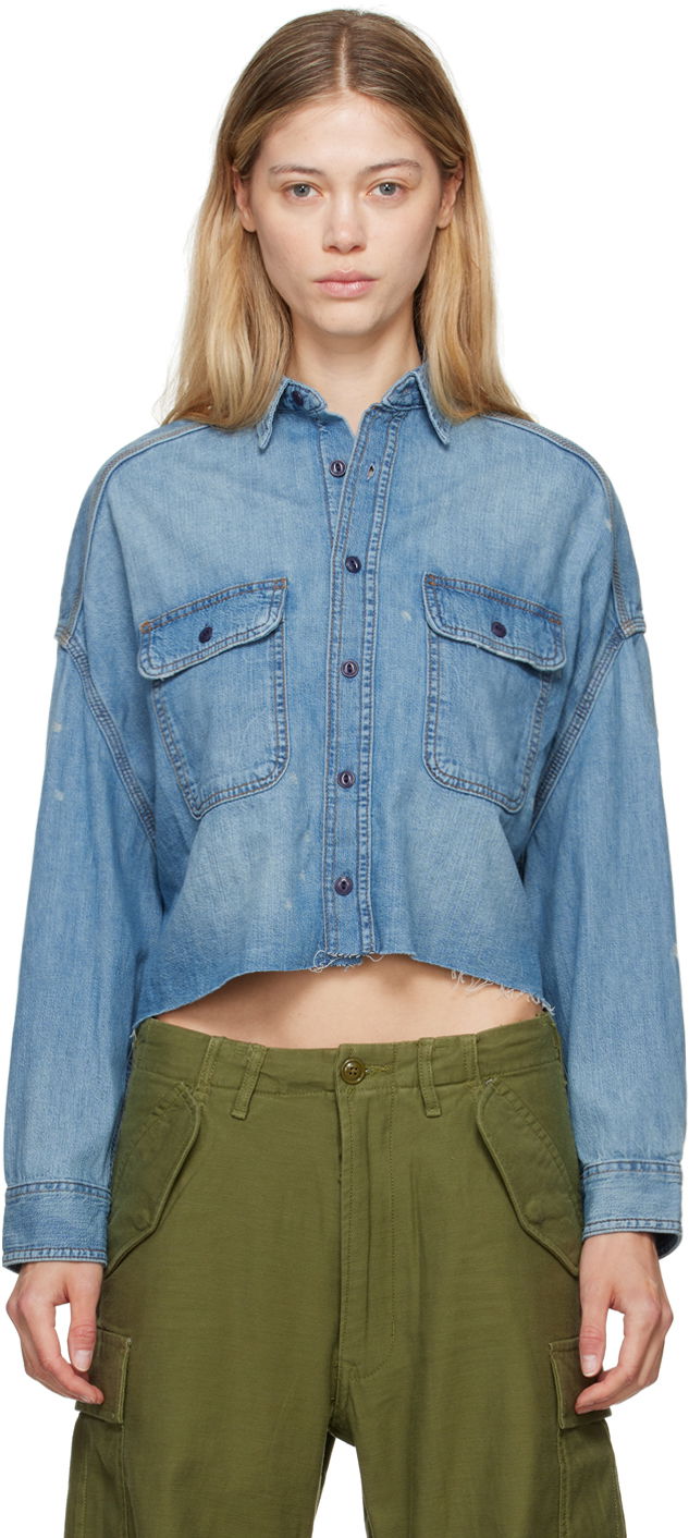 Košulja R13 R13 Cropped Denim Shirt Plava | R13W3163 243