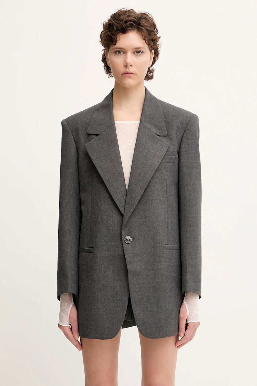Jakna Marine Serre Marine Serre Regenerated Tailoring Boxy Blazer Siva | UJA066A.DWOV0057