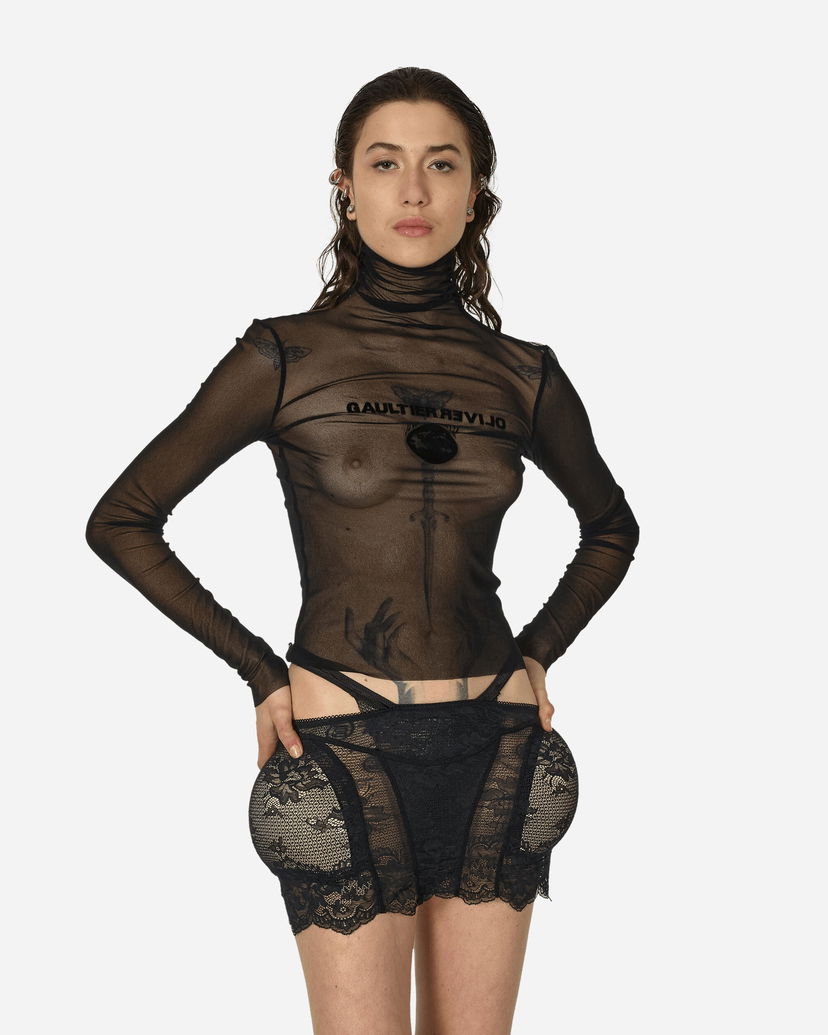 Suknja Jean Paul Gaultier Shayne Oliver Turtleneck Top Crna | TO187I-T001 0000