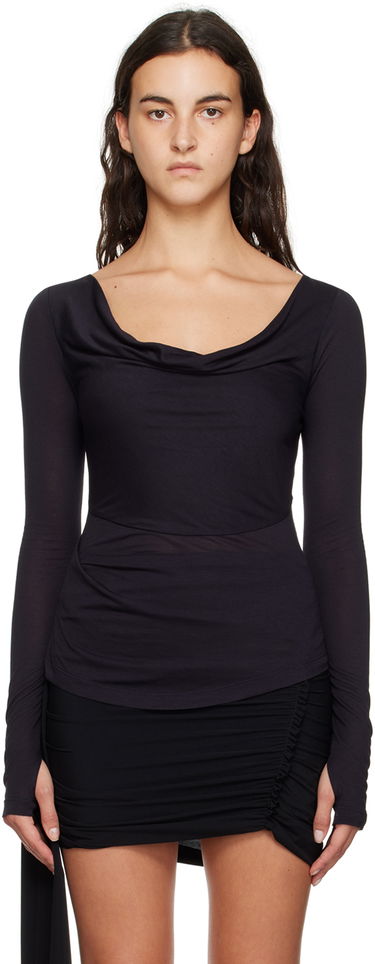 Majica kratkih rukava Helmut Lang Helmut Lang Cowl Neck Long Sleeve T-Shirt Crna | N06HW522, 0