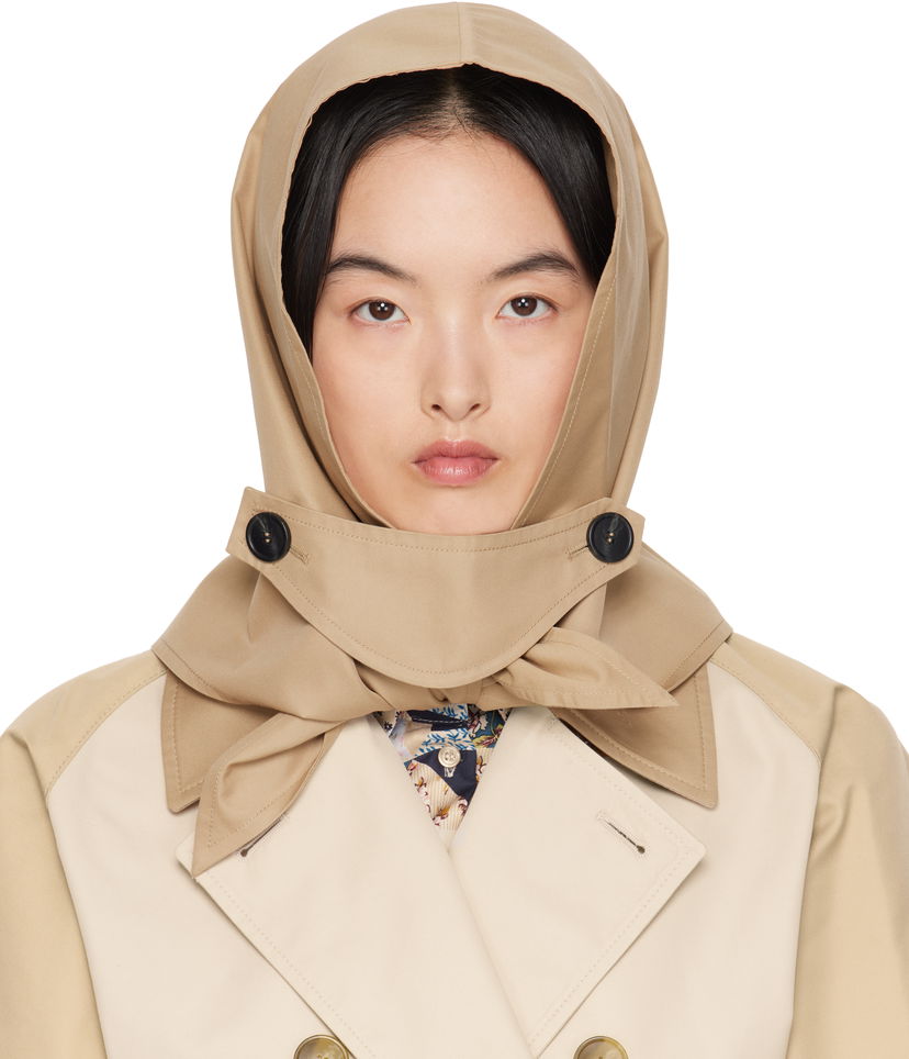 Šal Max Mara Weekend Max Mara Spiga Cotton Hood Bež | 2515571074600