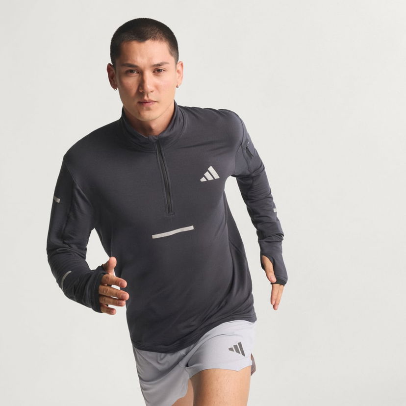 Dukserice adidas Performance Adi365 Climawarm+ Running Half-Zip Top Siva | JP3843