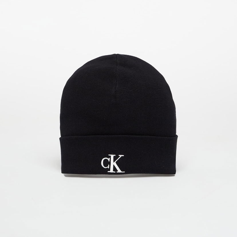 Kapica CALVIN KLEIN Calvin Klein Fine Rib Beanie Crna | LV04D8020G UB1