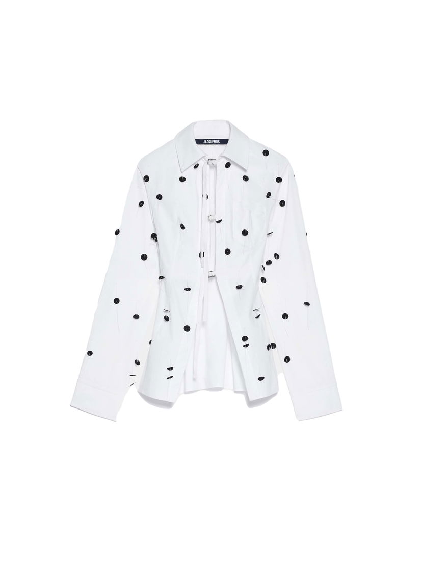 Košulja Jacquemus La Chemise Lavoir Brodée Shirt Bijela | 233SH048-1454-1EM