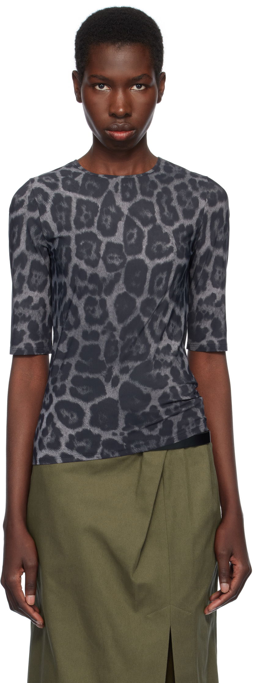 Majica kratkih rukava Stella McCartney Stella McCartney Leopard Print T-Shirt Crna | 6J04113SQA08