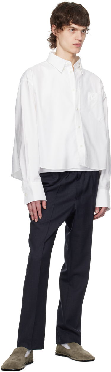 Košulja AMI AMI Paris Cropped Oversized Shirt Bijela | USH123.CO0031, 3