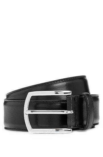 Pojasevi BOSS Leather Belt with Branded Buckle and Full Lining Crna | 50529626