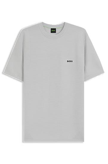 Majica kratkih rukava BOSS BOSS Rib-Knit T-Shirt with Logo Siva | 50541939