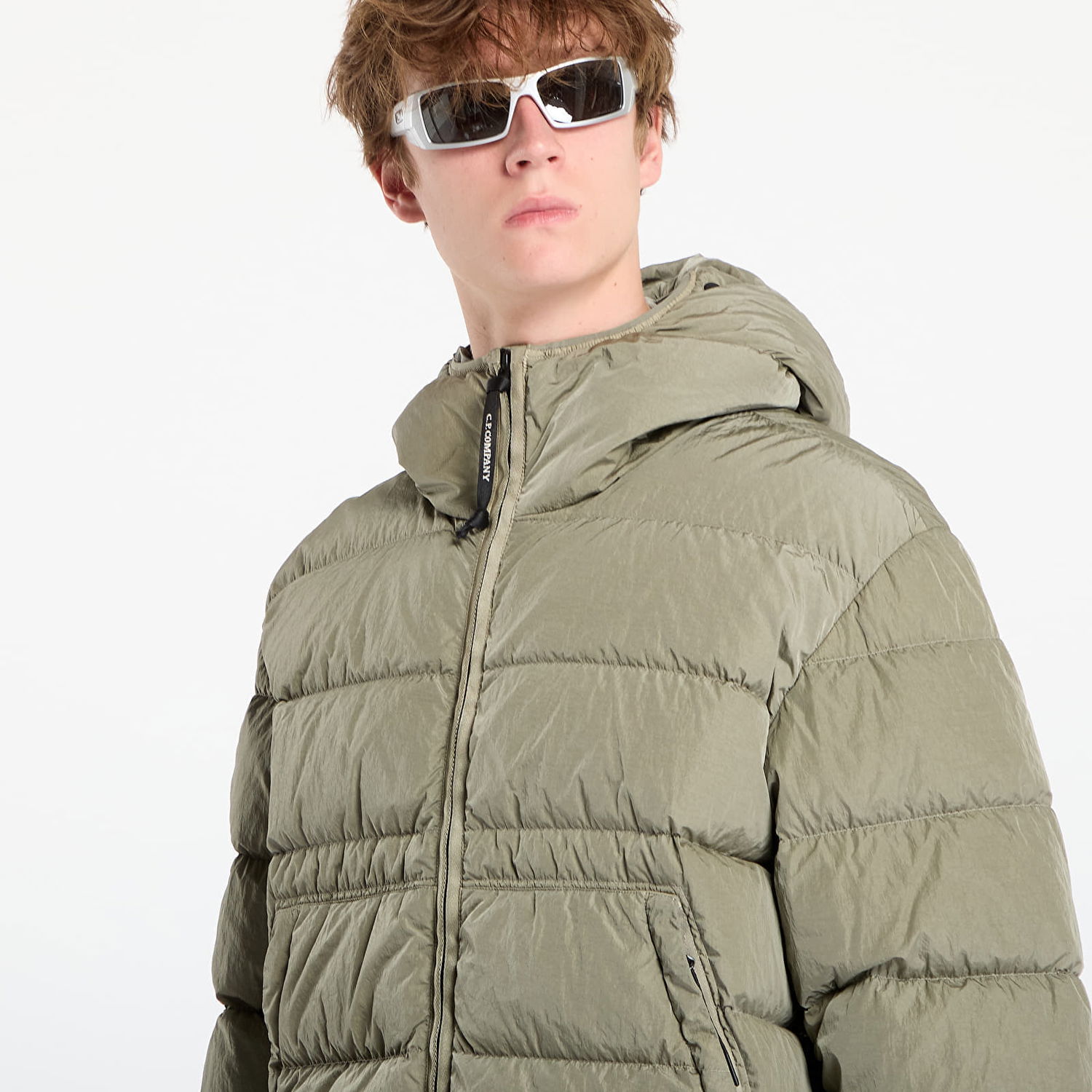 Pernata jakna C.P. Company Chrome-R Goggle Down Jacket Fungi Grey Zelena | 19CMOW011A005904G-356, 1