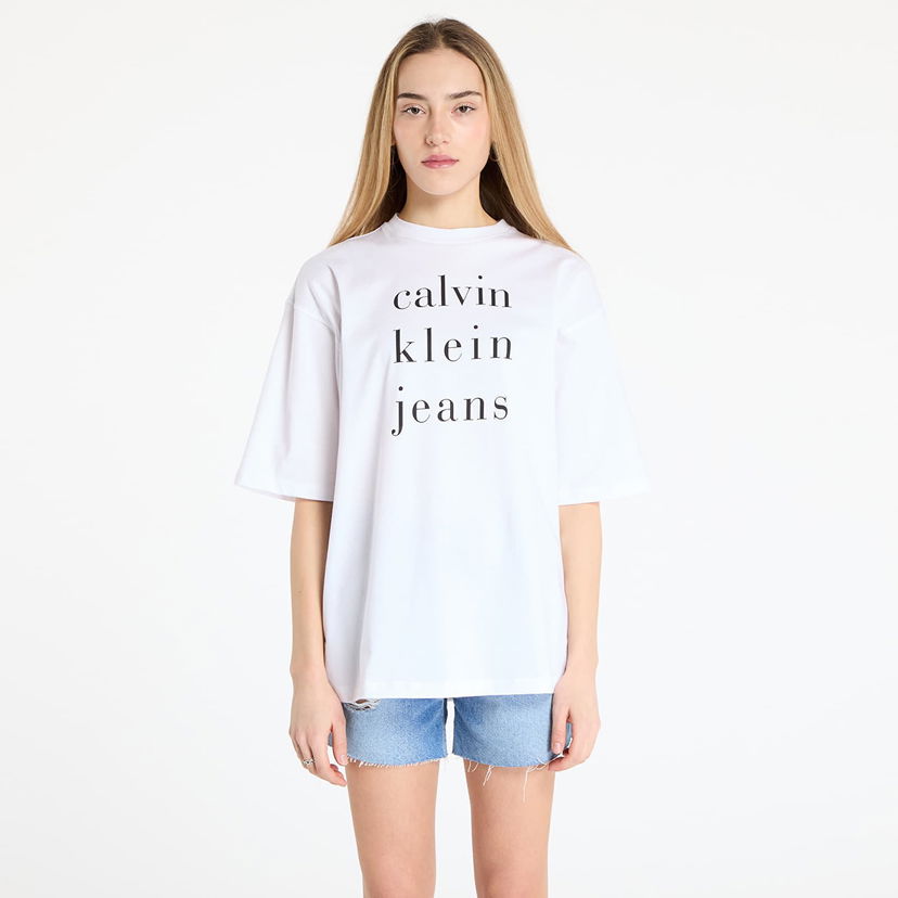 Majica kratkih rukava CALVIN KLEIN Calvin Klein Jeans Short Sleeve Logo T-Shirt Bijela | LV047B827G YAA