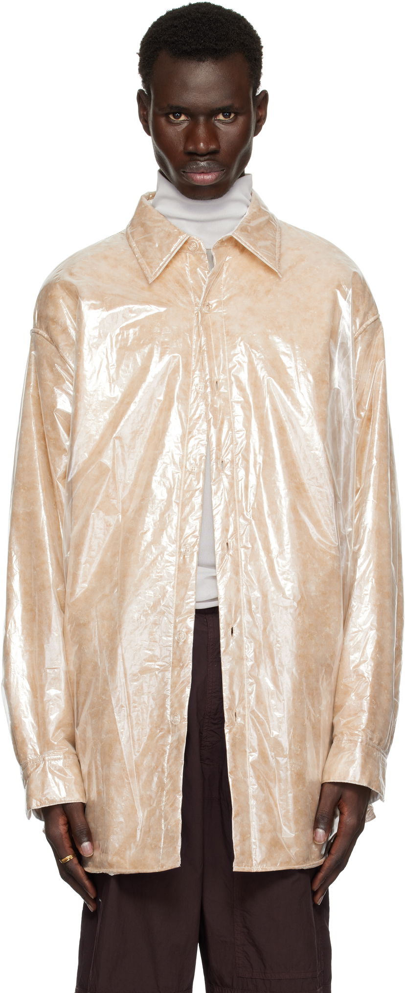 Košulja Dries Van Noten Dries Van Noten Oversized Puffed Overshirt Bež | 251-020713-1257