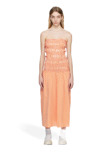 Haljina KENZO Paris Check Midi Dress Narančasta | FD52RO1079LN