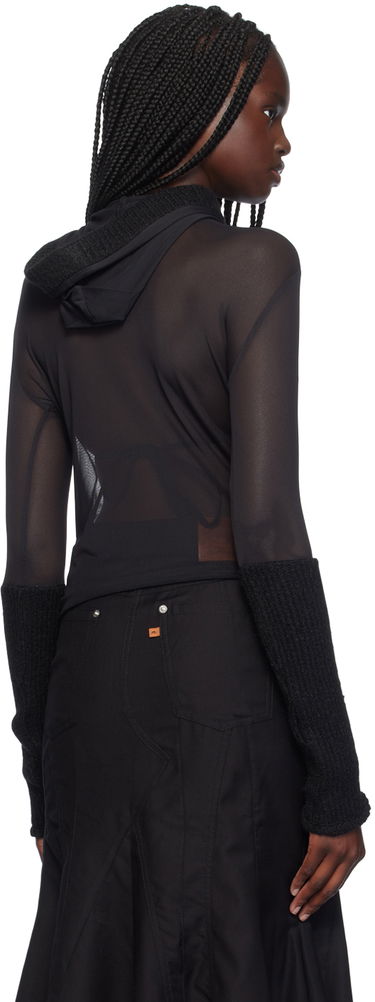Džemper Miaou Miaou Mari Sheer Mesh Hoodie Crna | 8105PM2BLK, 2