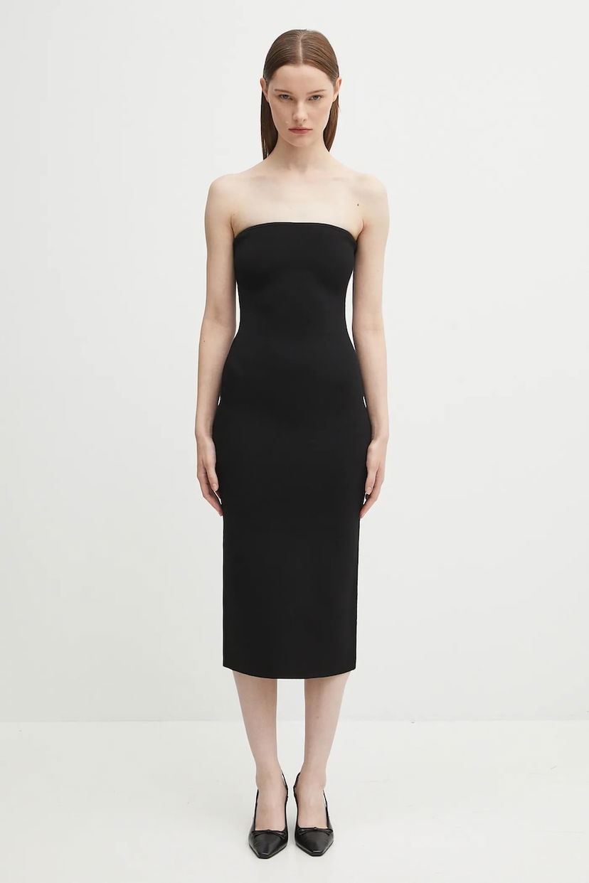 Haljina Anine Bing Anine Bing Fitted Strapless Midi Dress Crna | A.02.11049