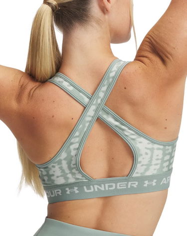 Grudnjak Under Armour Under Armour Crossback Mid Print Sports Bra Zelena | 1361042-348, 1