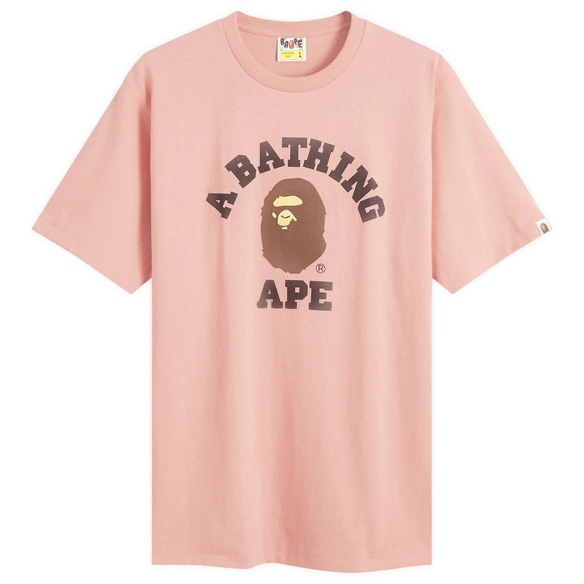 Majica kratkih rukava BAPE A Bathing Ape College T-Shirt Ružičasta | 001TEK301001M-PNK