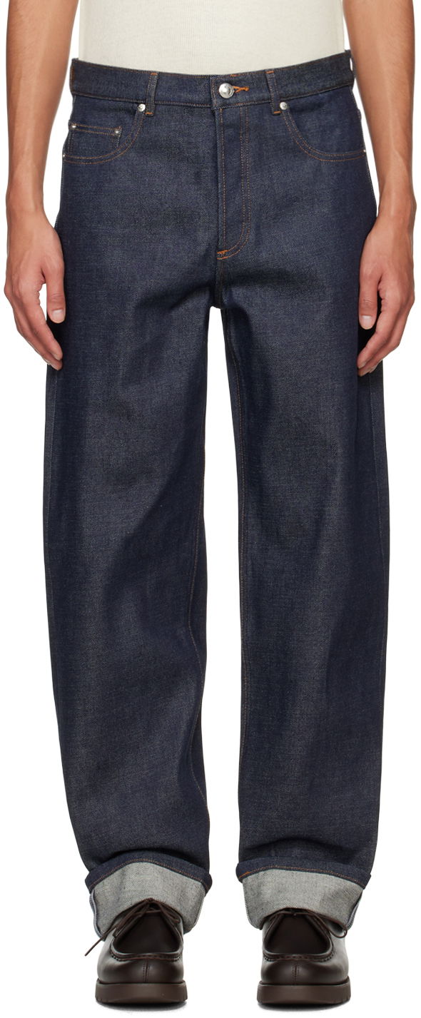 Jeans A.P.C. Fairfax Indigo Relaxed Fit Jeans Plava | CODBS-M09156