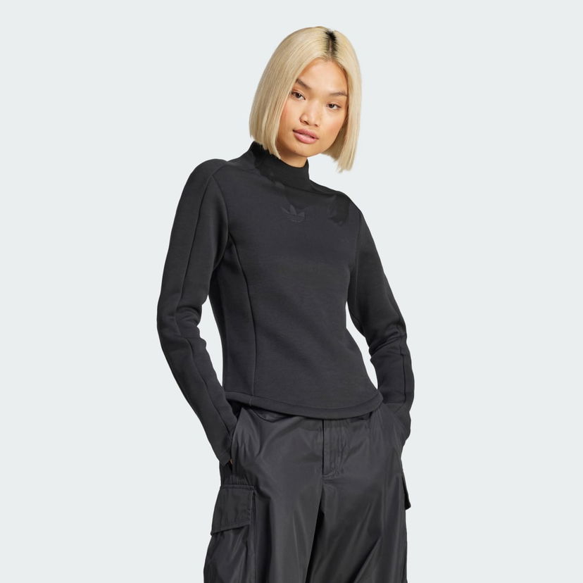 Dukserice adidas Performance Long Sleeve Mock Neck Top Crna | JJ0937
