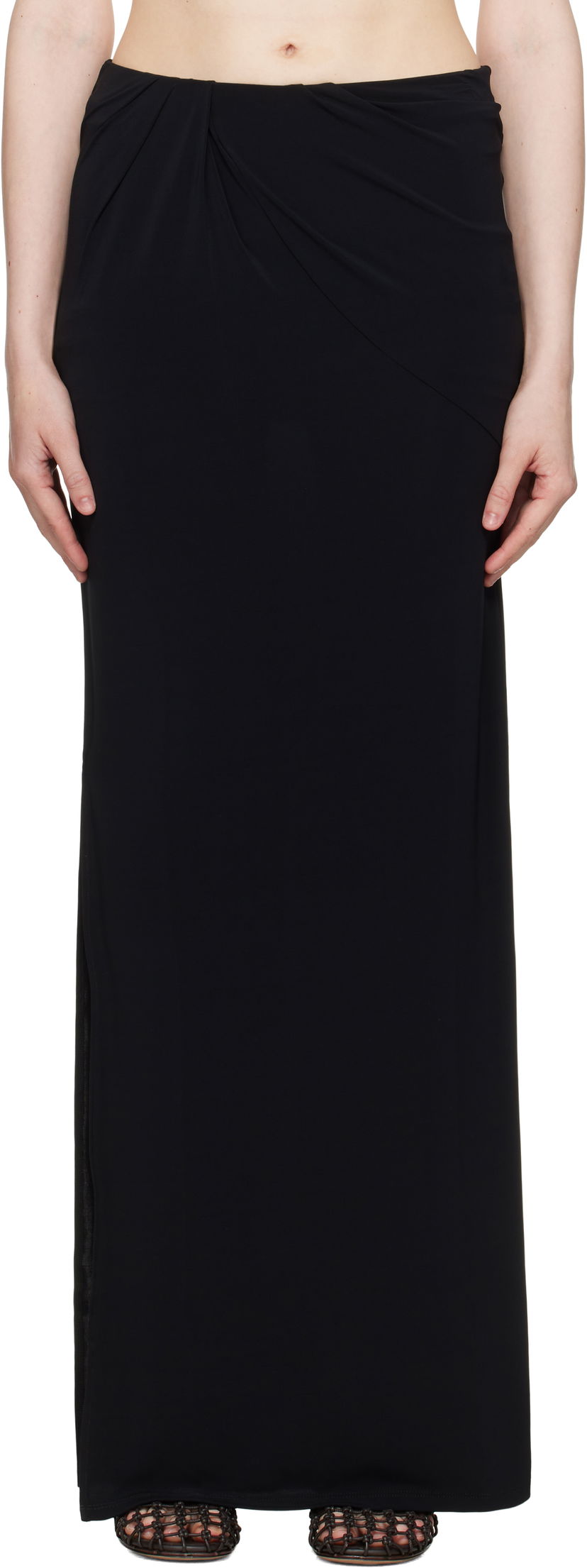 Suknja Jacquemus Jacquemus 'La Jupe Peplo' Maxi Skirt Crna | 25E251SK081-2381