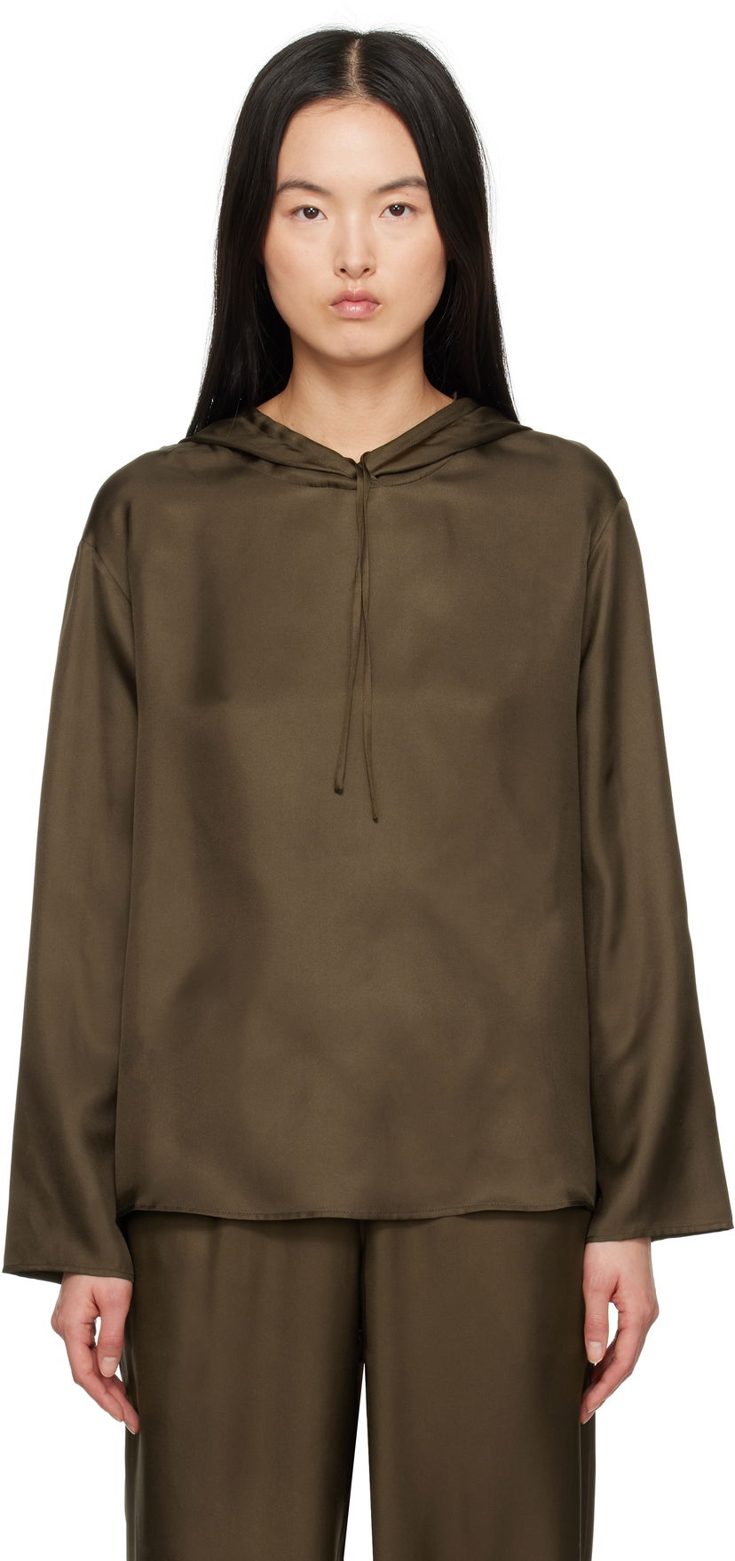 Dukserice Loulou de Saison Loulou de Saison Nuka Silk Hoodie Zelena | NUKA