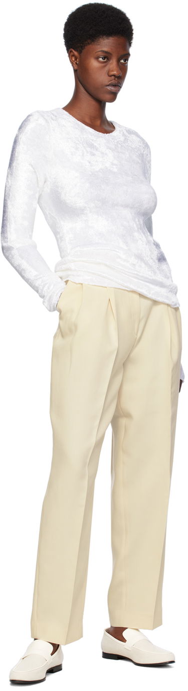 Džemper TOTEME TOTEME Slim Long Sleeve T-Shirt Bijela | 241-WRT1059-YA0026, 3