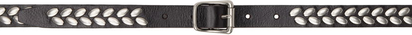 Pojasevi LEMAIRE Lemaire Almond Stud Leather Belt Crna | AC1212 LL0055