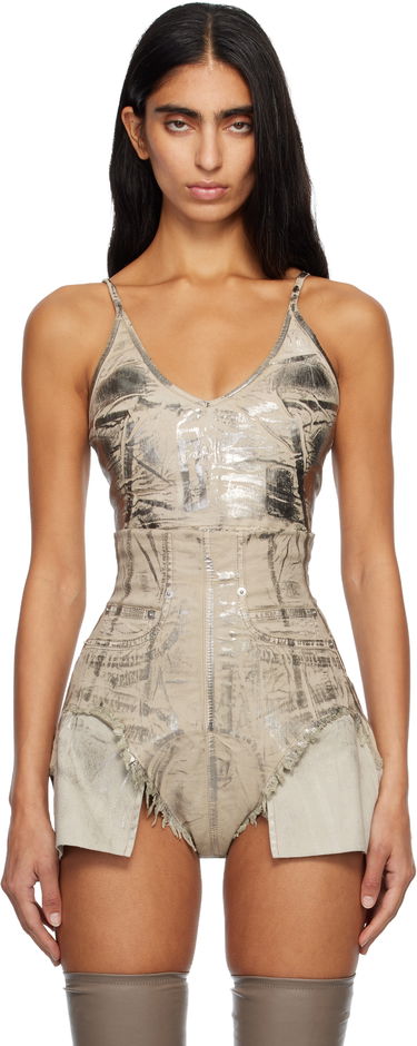Majica bez rukava Rick Owens DRKSHDW Concordians Foil Denim Camisole Metalik | DS02E7132 SDPF, 0