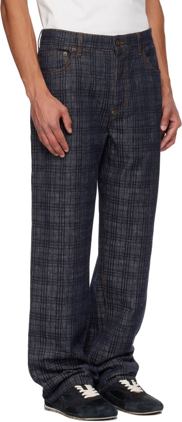Jeans Burberry Burberry Loose Check Jeans Plava | 8110647, 1
