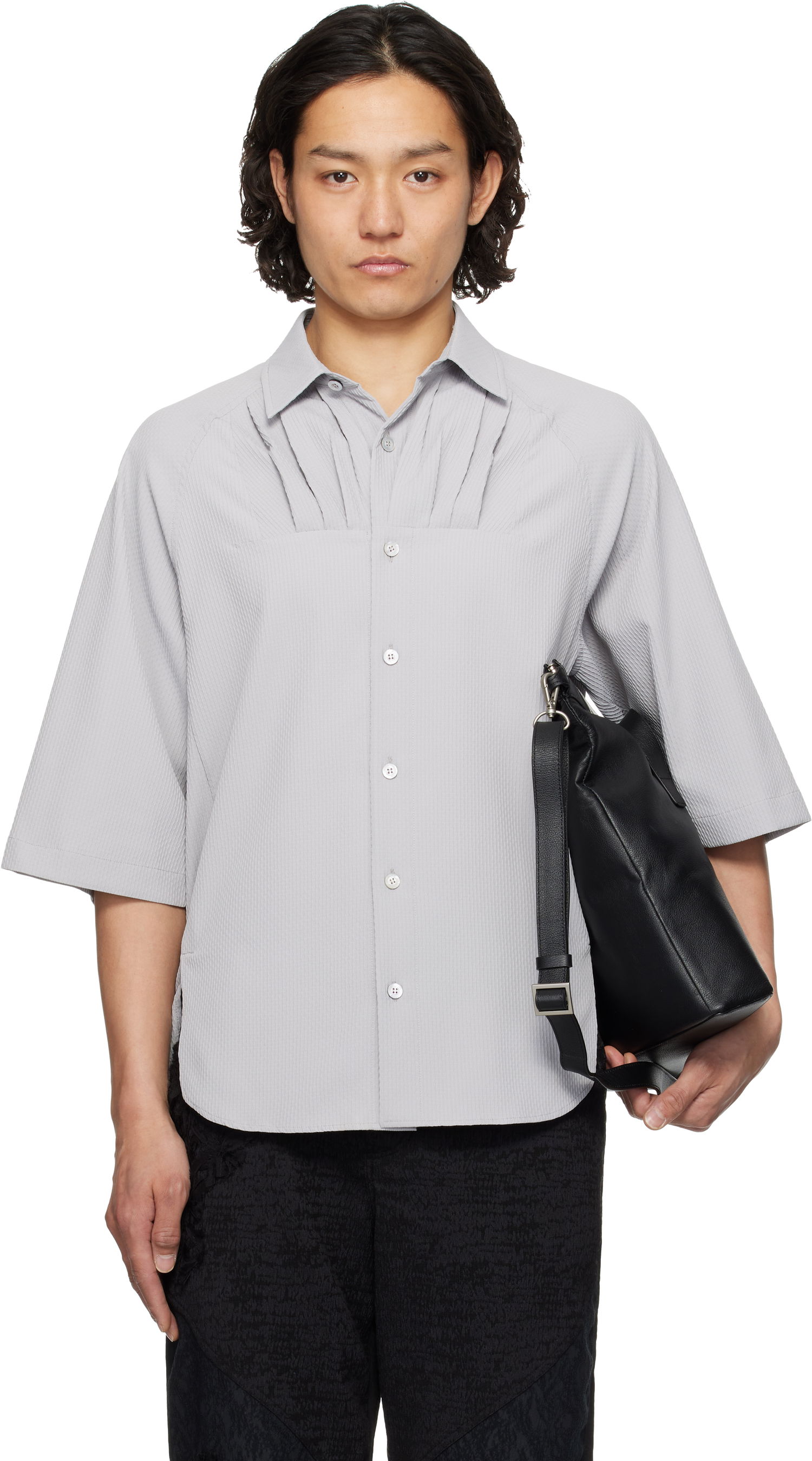 Košulja ADER ERROR ADER error Product. 53 Pleated Shirt Siva | BO01SSSH0201GR, 0