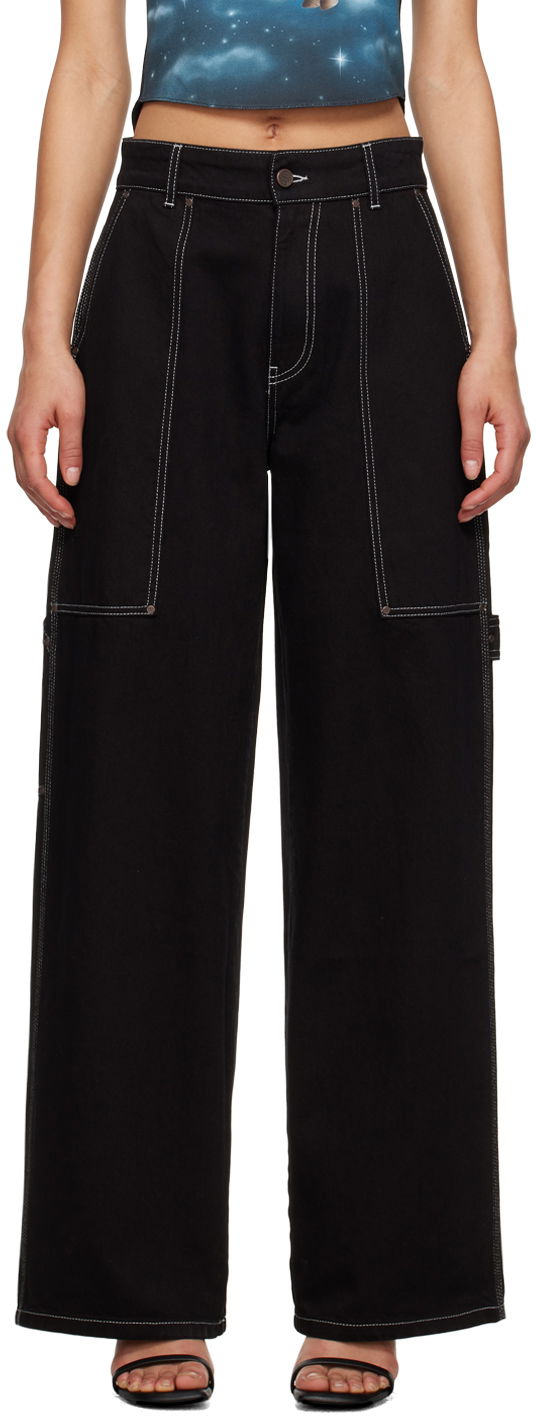 Cargo hlače Stella McCartney Workwear Jeans Crna | 6D01503SPH21