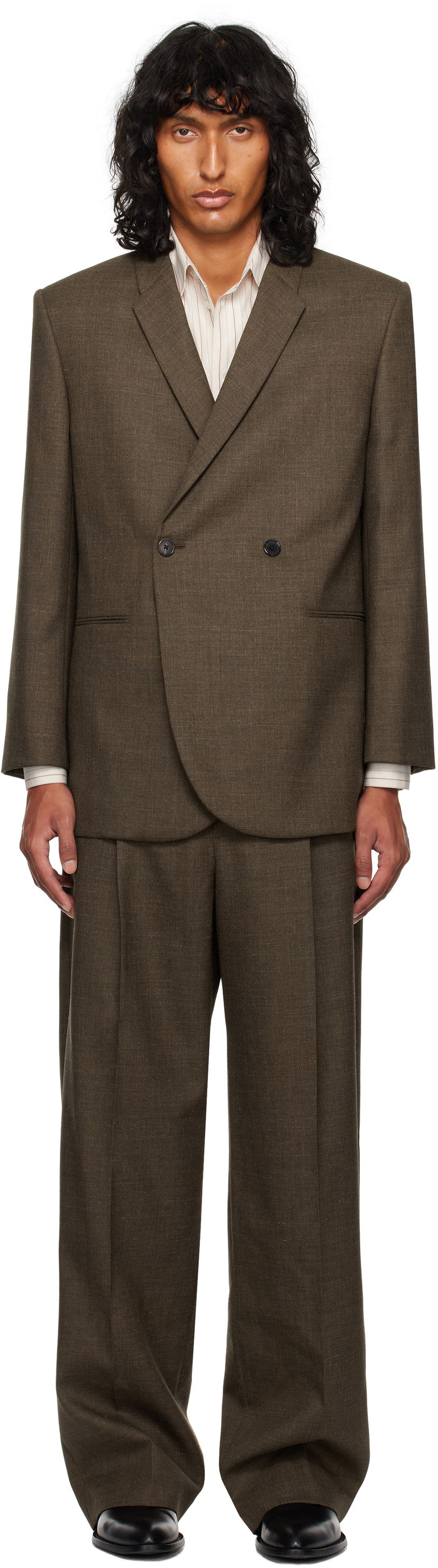 Jakna The Row The Row Toyo Double-Breasted Blazer Smeđa | 832-W3465