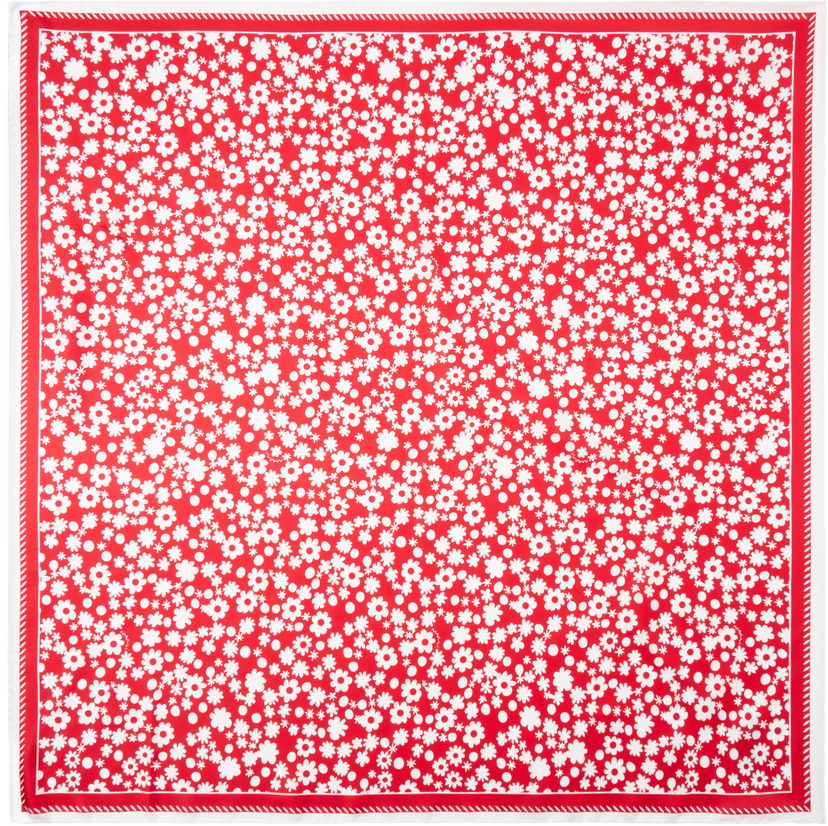 Šal Marni Marni Pop Fields Silk Twill Scarf Crvena | ACMC0176A0 UAS021