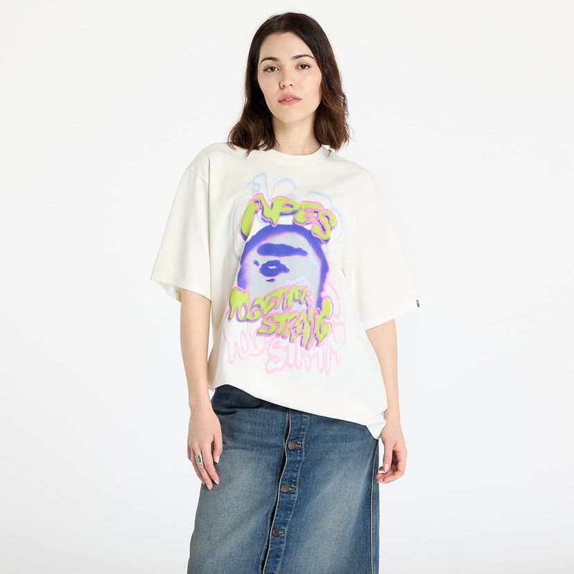 Majica kratkih rukava BAPE A BATHING APE Heavy Washed Logo Relaxed Fit T-Shirt XXL Bijela | 001CSL301349MIVY