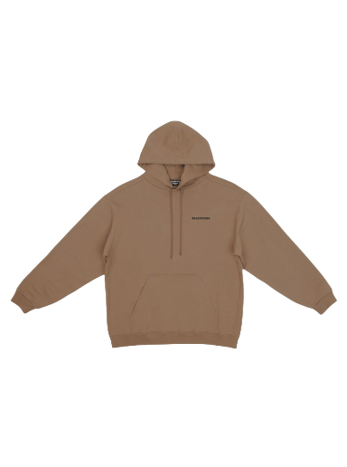 Dukserice Balenciaga Logo Regular Fit Hoodie Smeđa | 600583TMVF57761