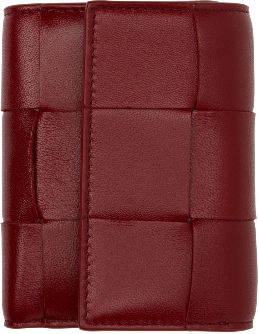 Novčanik Bottega Veneta Red Cassette Tri-Fold Zip Wallet Crvena | 750245 VCQC9