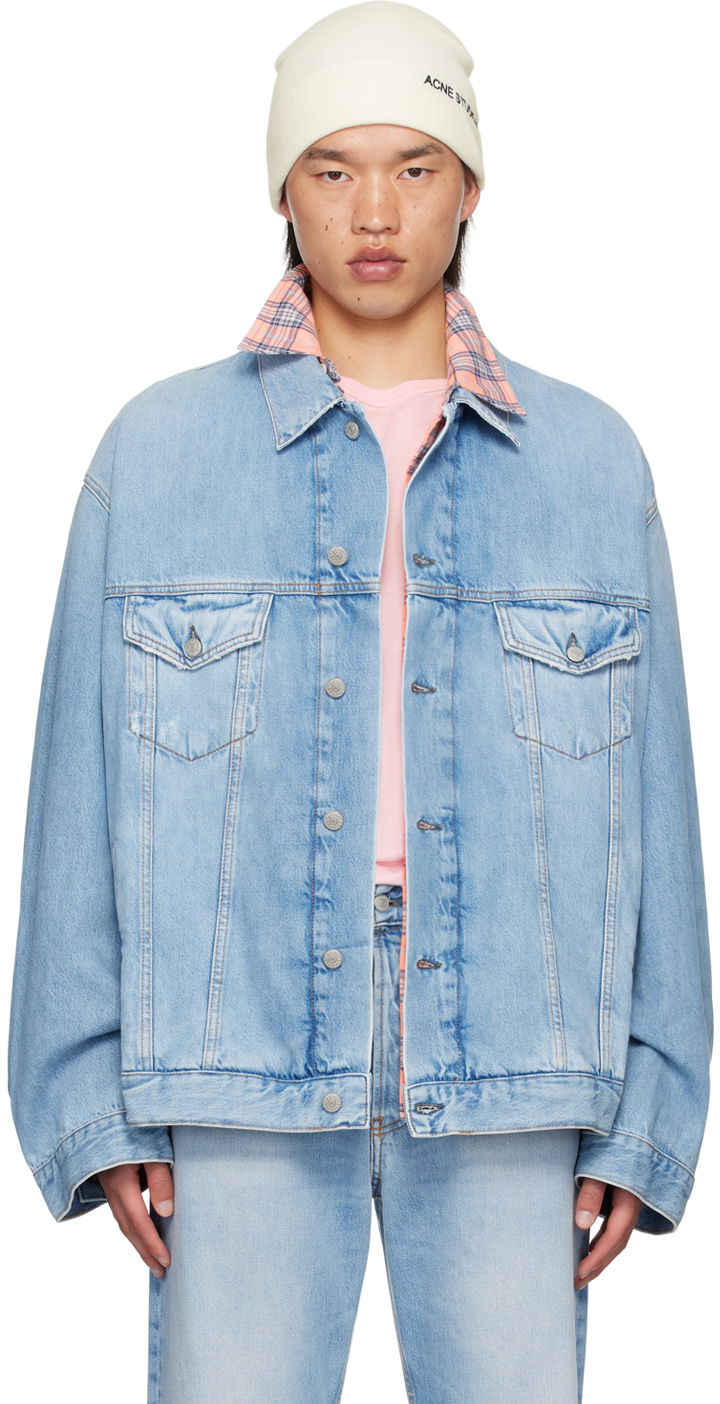 Jakna Acne Studios Blue Relaxed-Fit Denim Jacket Plava | C90176-